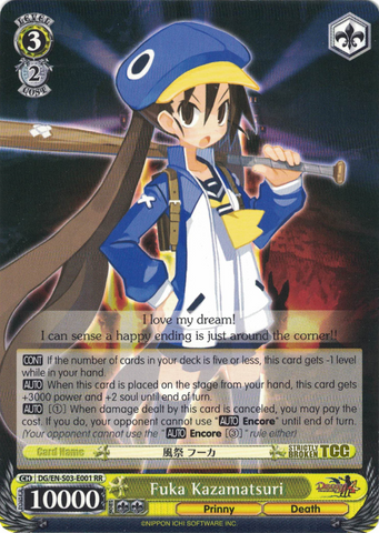 DG/EN-S03-E001 Fuka Kazamatsuri - Disgaea English Weiss Schwarz Trading Card Game