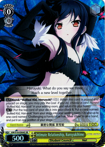 AW/S18-E004S Intimate Relationship, Kuroyukihime (Foil) - Accel World English Weiss Schwarz English Trading Card Game