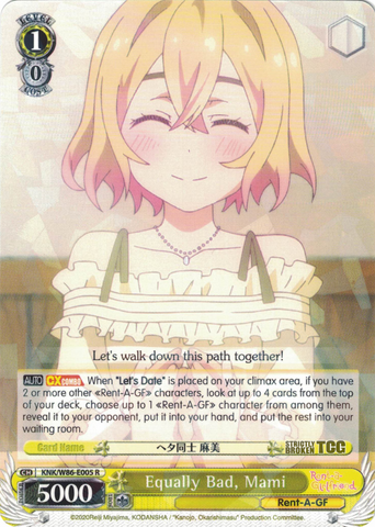 KNK/W86-E005 Equally Bad, Mami - Rent-A-Girlfriend Weiss Schwarz English Trading Card Game