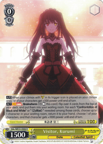 DAL/WE33-E006 Visitor, Kurumi - Date A Bullet Extra Booster English Weiss Schwarz Trading Card Game