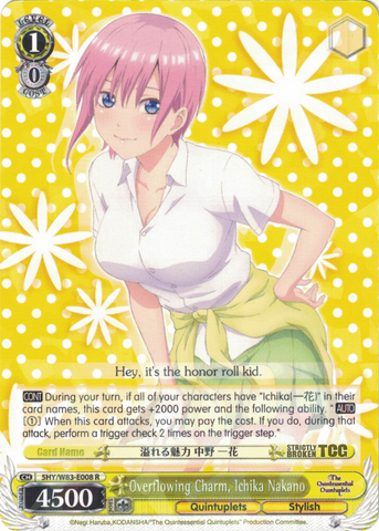 5HY/W83-E008 Overflowing Charm, Ichika Nakano - The Quintessential Quintuplets English Weiss Schwarz Trading Card Game