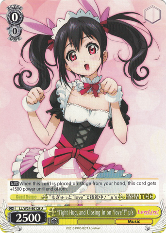 LL/W24-E012i "Tight Hug, and Closing In on "love"!" μ's - Love Live! English Weiss Schwarz Trading Card Game