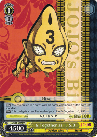 JJ/S66-E014c 6 Together as 1, S.B - JoJo's Bizarre Adventure: Golden Wind English Weiss Schwarz Trading Card Game