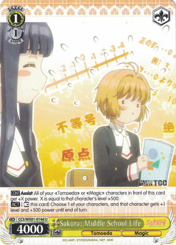 CCS/WX01-014d Sakura: Middle School Life - Cardcaptor Sakura English Weiss Schwarz Trading Card Game