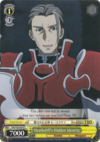 SAO/S20-E019 Heathcliff's Hidden Identity - Sword Art Online English Weiss Schwarz Trading Card Game