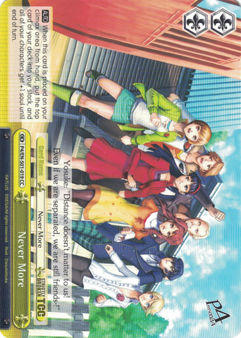 P4/EN-S01-019 Never More - Persona 4 English Weiss Schwarz Trading Card Game