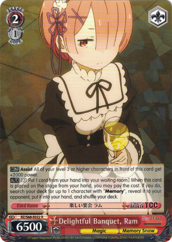 RZ/S68-E022 Delightful Banquet, Ram - Re:ZERO -Starting Life in Another World- Memory Snow English Weiss Schwarz Trading Card Game