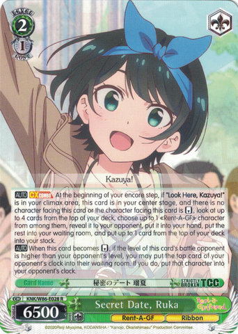 KNK/W86-E028 Secret Date, Ruka - Rent-A-Girlfriend Weiss Schwarz English Trading Card Game