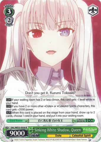 DAL/WE33-E030 Sinking White Shadow, Queen - Date A Bullet Extra Booster English Weiss Schwarz Trading Card Game
