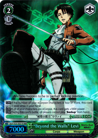 AOT/S35-E031R "Beyond the Walls" Levi (Foil) - Attack On Titan Vol.1 English Weiss Schwarz Trading Card Game
