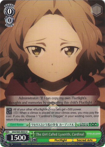 SAO/S65-E033 The Girl Called Lyserith, Cardinal - Sword Art Online -Alicization- Vol. 1 English Weiss Schwarz Trading Card Game