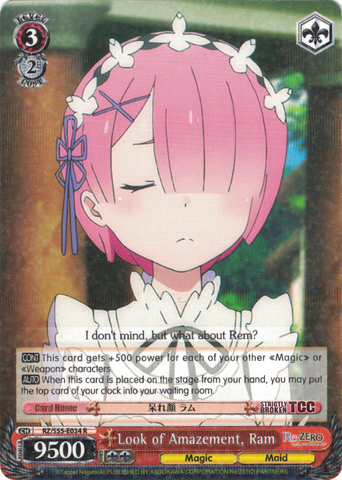 RZ/S55-E034 Look of Amazement, Ram - Re:ZERO -Starting Life in Another World- Vol.2 English Weiss Schwarz Trading Card Game
