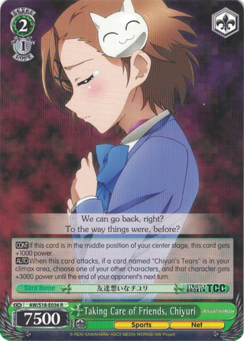 AW/S18-E036 Taking Care of Friends, Chiyuri - Accel World English Weiss Schwarz Trading Card Game