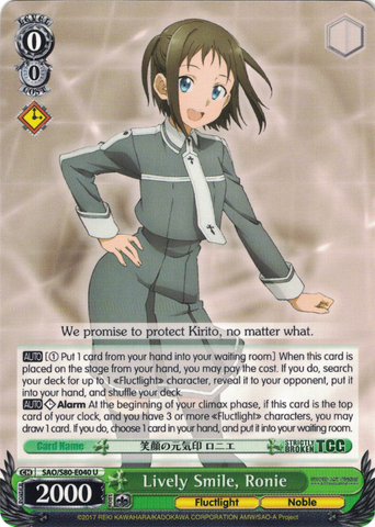 SAO/S80-E040 Lively Smile, Ronie - Sword Art Online -Alicization- Vol. 2 English Weiss Schwarz Trading Card Game