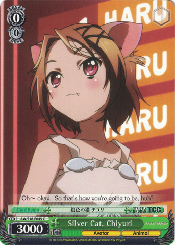 AW/S18-E045 Silver Cat, Chiyuri - Accel World English Weiss Schwarz Trading Card Game