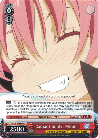 TSK/S70-E050 Radiant Smile, Milim - That Time I Got Reincarnated as a Slime Vol. 1 English Weiss Schwarz Trading Card Game