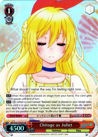 NK/W30-E055S Chitoge as Juliet (Foil) - NISEKOI -False Love- English Weiss Schwarz Trading Card Game
