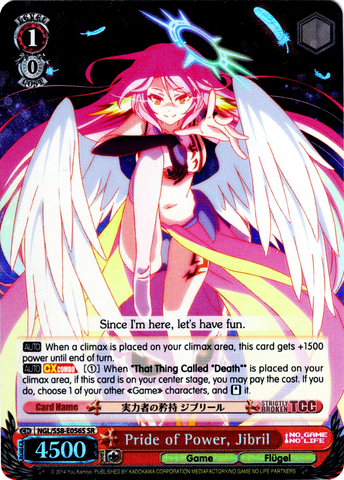 NGL/S58-E056S Pride of Power, Jibril (Foil) - No Game No Life English Weiss Schwarz Trading Card Game