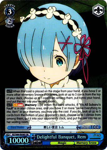RZ/S68-E058S Delightful Banquet, Rem (Foil) - Re:ZERO -Starting Life in Another World- Memory Snow English Weiss Schwarz Trading Card Game