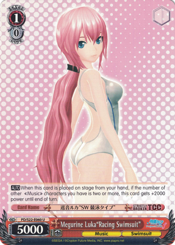 PD/S22-E060 Megurine Luka"Racing Swimsuit" - Hatsune Miku -Project DIVA- ƒ English Weiss Schwarz Trading Card Game