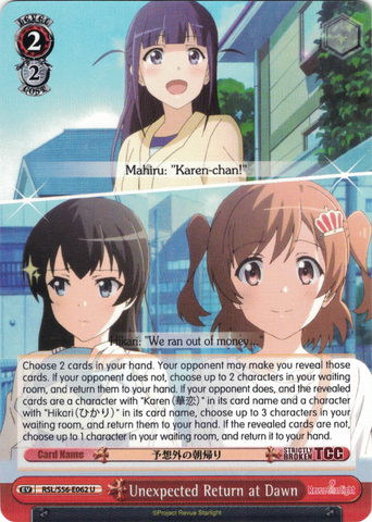 RSL/S56-E062 Unexpected Return at Dawn - Revue Starlight English Weiss Schwarz Trading Card Game