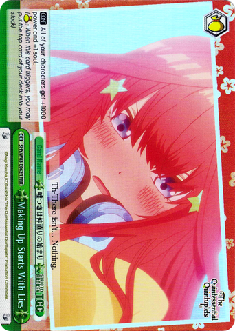 5HY/W83-E062R Making Up Starts With Lies (Foil) - The Quintessential Quintuplets English Weiss Schwarz Trading Card Game