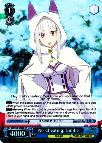 RZ/S68-E062S No Cheating, Emilia (Foil) - Re:ZERO -Starting Life in Another World- Memory Snow English Weiss Schwarz Trading Card Game