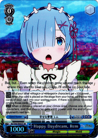 RZ/S46-E063S Happy Daydream, Rem (Foil) - Re:ZERO -Starting Life in Another World- Vol. 1 English Weiss Schwarz Trading Card Game