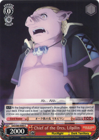 SAO/S80-E065 Chief of the Orcs, Lilpilin - Sword Art Online -Alicization- Vol. 2 English Weiss Schwarz Trading Card Game