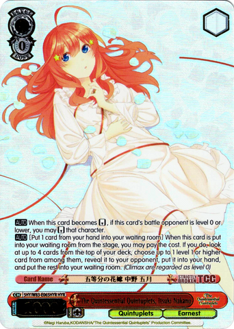 5HY/W83-E065HYR The Quintessential Quintuplets, Itsuki Nakano (Foil) - The Quintessential Quintuplets English Weiss Schwarz Trading Card Game