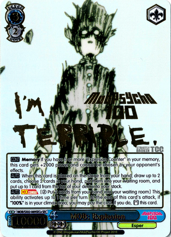 MOB/SX02-069SECa MOB: Explosion (Foil) - Mob Psycho 100 English Weiss Schwarz Trading Card Game