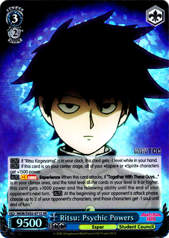 MOB/SX02-071S Ritsu: Psychic Powers (Foil) - Mob Psycho 100 English Weiss Schwarz Trading Card Game