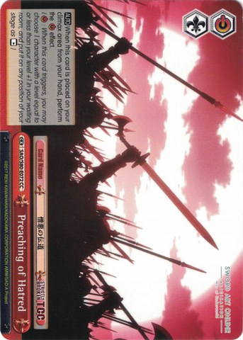SAO/S80-E072 Preaching of Hatred - Sword Art Online -Alicization- Vol. 2 English Weiss Schwarz Trading Card Game