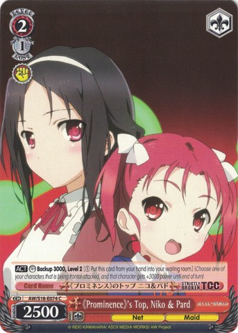 AW/S18-E074 《Prominence》's Top, Niko & Pard - Accel World English Weiss Schwarz Trading Card Game
