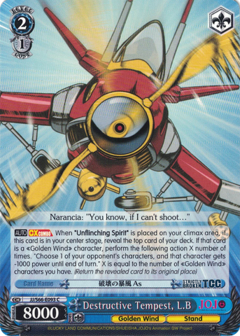 JJ/S66-E093 Destructive Tempest, L.B - JoJo's Bizarre Adventure: Golden Wind English Weiss Schwarz Trading Card Game