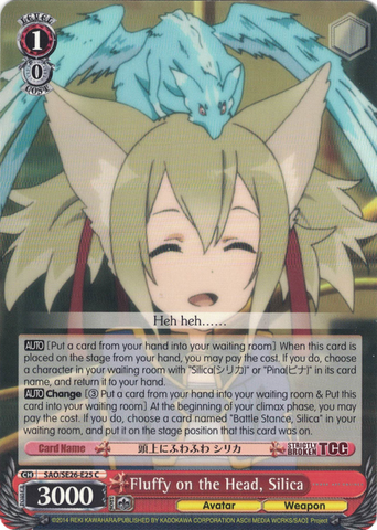 SAO/SE26-E25 Fluffy on the Head, Silica - Sword Art Online Ⅱ Vol.2 Extra Booster English Weiss Schwarz Trading Card Game
