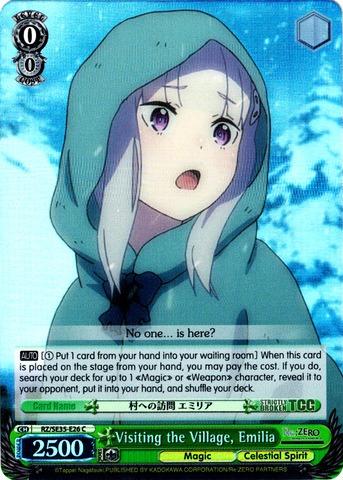 RZ/SE35-E26 Visiting the Village, Emilia (Foil) - Re:ZERO -Starting Life in Another World- The Frozen Bond English Weiss Schwarz Trading Card Game
