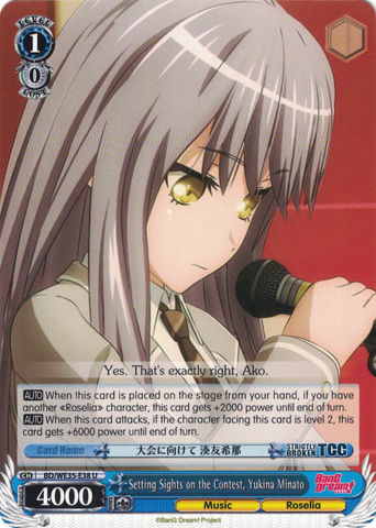 BD/WE35-E38 Setting Sights on the Contest, Yukina Minato - Bang Dream! Poppin' Party X Roselia Extra Booster Weiss Schwarz English Trading Card Game