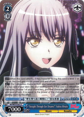 BD/WE35-E41 "Straight Through Our Dreams!" Yukina Minato - Bang Dream! Poppin' Party X Roselia Extra Booster Weiss Schwarz English Trading Card Game