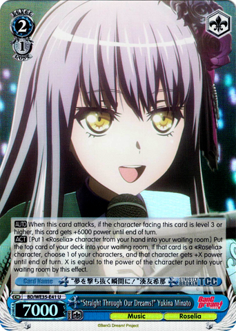 BD/WE35-E41 "Straight Through Our Dreams!" Yukina Minato (Foil) - Bang Dream! Poppin' Party X Roselia Extra Booster Weiss Schwarz English Trading Card Game