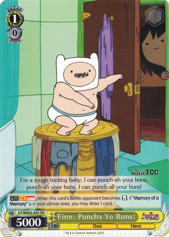 AT/WX02-A03 Finn: Puncha Yo Buns! - Adventure Time Demo Deck English Weiss Schwarz Trading Card Game