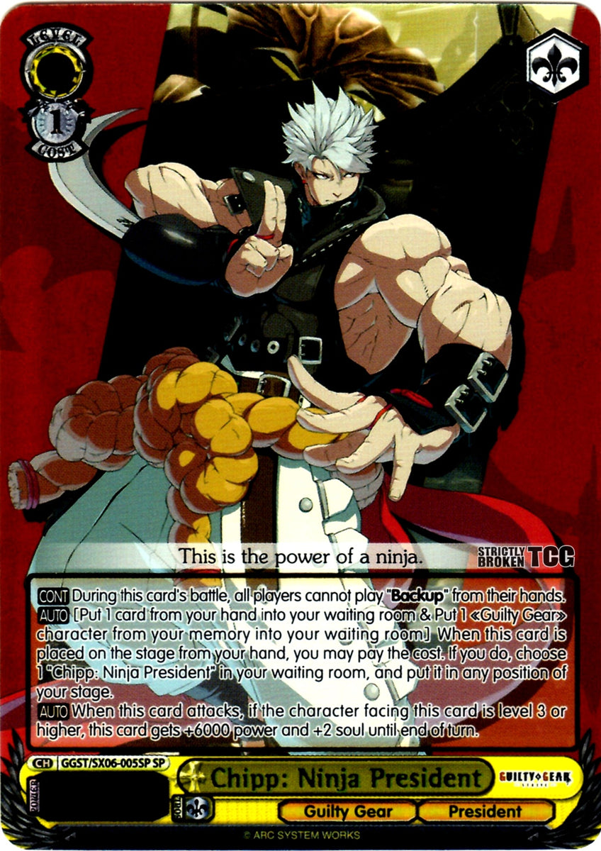 guilty gear ninja GGST/SX06-005SP Chipp: Ninja President – Strictly Broken TCG