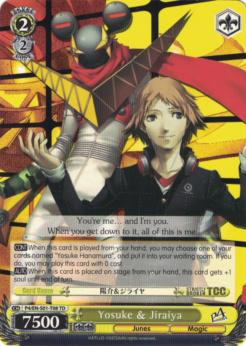 P4/EN-S01-T08 Yosuke & Jiraiya - Persona 4 Trial Deck P4/EN-S01-T08 Yosuke & Jiraiya - Persona 4 Trial Deck