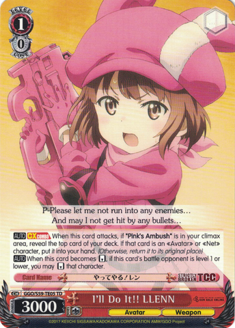 GGO/S59-TE05 I'll Do It!! LLENN - SAO Alternative – Gun Gale Online – Trial Deck English Weiss Schwarz Trading Card Game