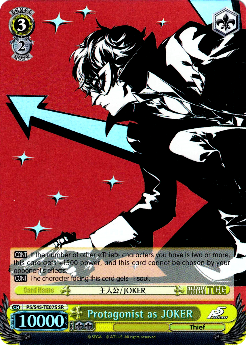 P5/S45-TE07S Protagonist as JOKER (Foil) - Persona 5 English P5/S45-TE07S Protagonist as JOKER (Foil) - Persona 5 English