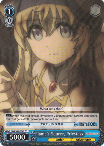 GBS/S63-TE17 Flame's Source, Priestess - Goblin Slayer Trial Deck English Weiss Schwarz Trading Card Game