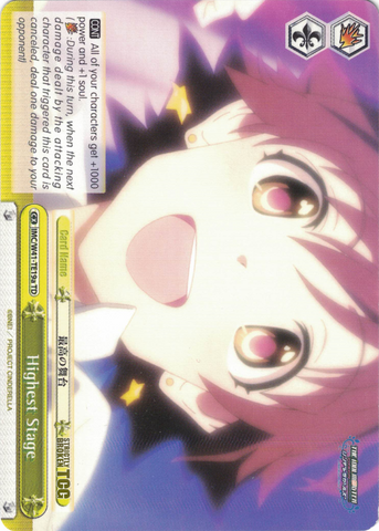 IMC/W41-TE19a Highest Stage - The Idolm@ster Cinderella Girls Trial Deck English Weiss Schwarz Trading Card Game