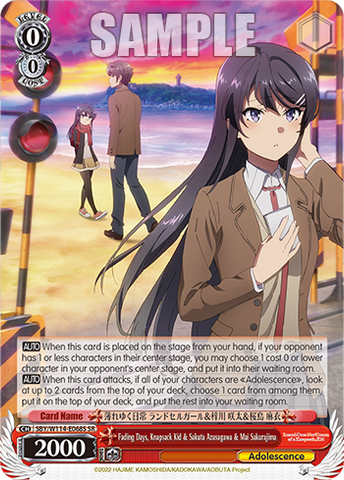 SBY/W114-E068S Fading Days, Knapsack Kid & Sakuta Azusagawa & Mai Sakurajima