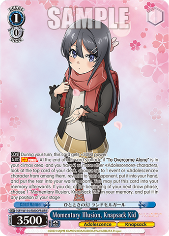 SBY/W114-E080OFR Momentary Illusion, Knapsack Kid