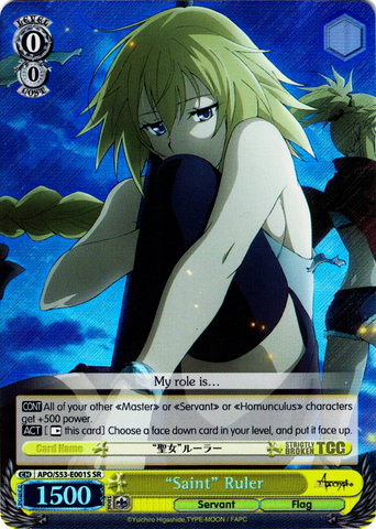 APO/S53-E001S "Saint" Ruler (Foil) - Fate/Apocrypha English Weiss Schwarz Trading Card Game